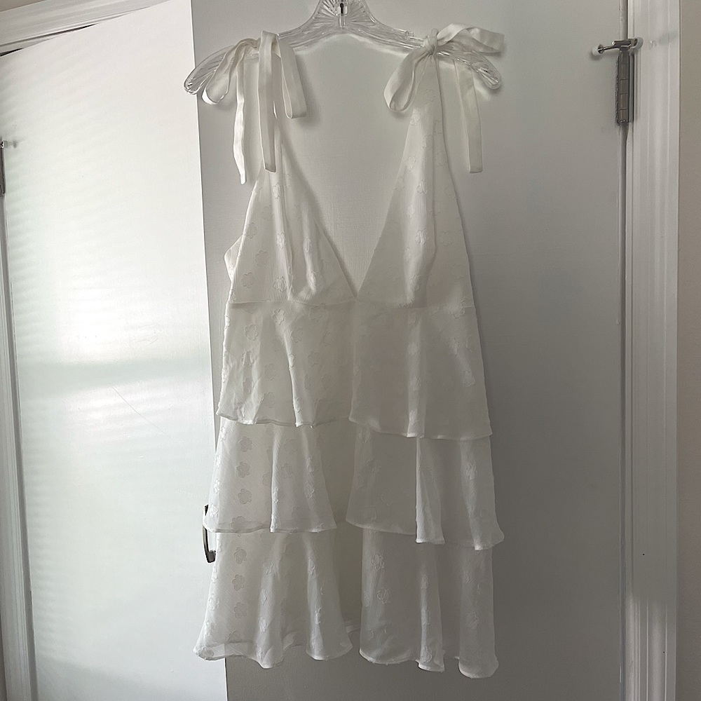 REVOLVE White Tiered Mini Dress
